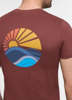 T-shirt in jersey con stampa sunset uomo