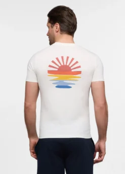 T-shirt in jersey con stampa sunset uomo