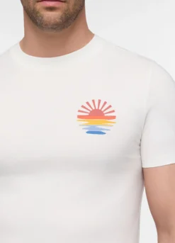 T-shirt in jersey con stampa sunset uomo