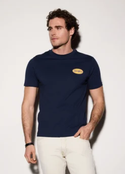 T-shirt in jersey di cotone con logo uomo