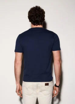 T-shirt in jersey di cotone con logo uomo