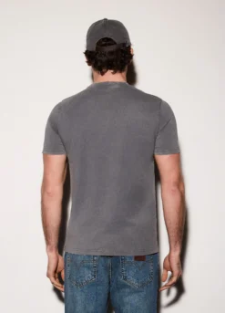 T-shirt in jersey di cotone con stampa uomo