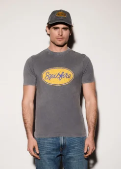 T-shirt in jersey di cotone con stampa uomo
