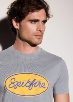 T-shirt in jersey di cotone con stampa uomo
