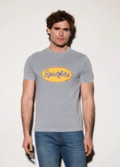 T-shirt in jersey di cotone con stampa uomo