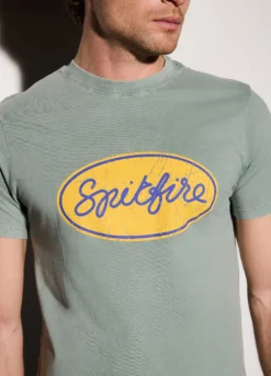 T-shirt in jersey di cotone con stampa uomo