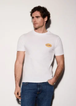 T-shirt in jersey di cotone con logo uomo