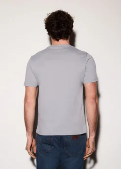 T-shirt in jersey di cotone con logo uomo