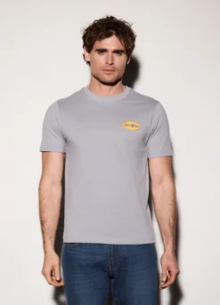 T-shirt in jersey di cotone con logo uomo