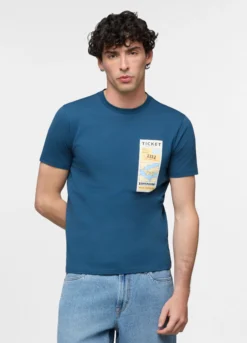 T-shirt in jersey di cotone con stampa uomo