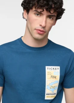 T-shirt in jersey di cotone con stampa uomo