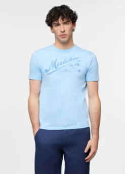 T-shirt in jersey di cotone con stampa uomo