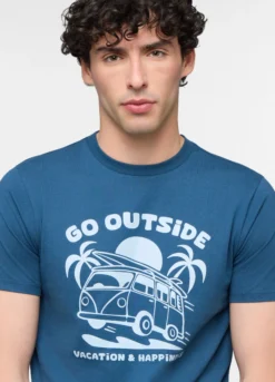 T-shirt in jersey di cotone con stampa uomo