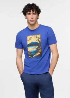 T-shirt in jersey di cotone Monte Fuji uomo