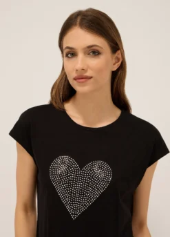 T-shirt in jersey di cotone slub donna