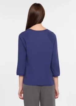 T-shirt in jersey di cotone slub donna