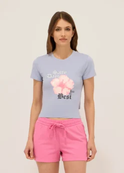 T-shirt in jersey di cotone stretch donna