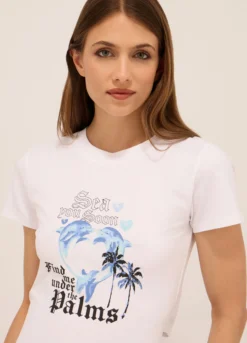 T-shirt in jersey di cotone stretch donna