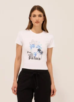 T-shirt in jersey di cotone stretch donna