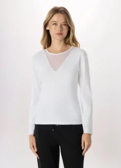 T-shirt in jersey di cotone stretch donna