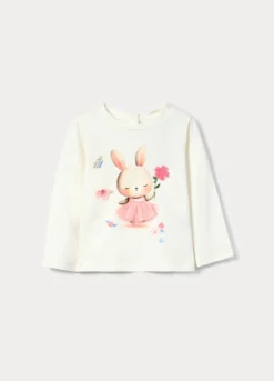 T-shirt in jersey di cotone stretch bimba