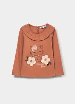 T-shirt in jersey di cotone stretch bimba
