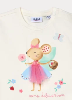 T-shirt in jersey di cotone stretch bimba
