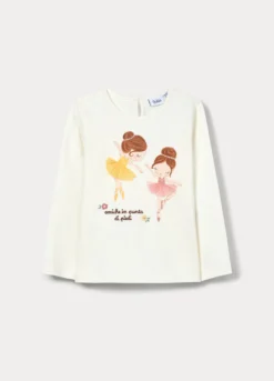 T-shirt in jersey di cotone stretch bimba