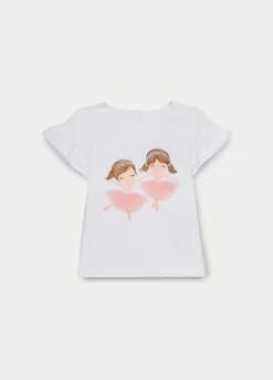 T-shirt in jersey di cotone stretch bimba