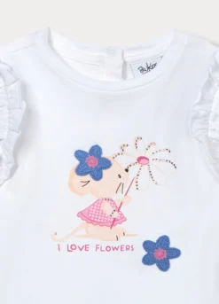 T-shirt in jersey di cotone stretch bimba