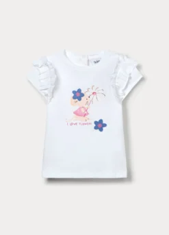 T-shirt in jersey di cotone stretch bimba