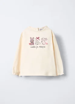 T-shirt in jersey di cotone stretch bimba