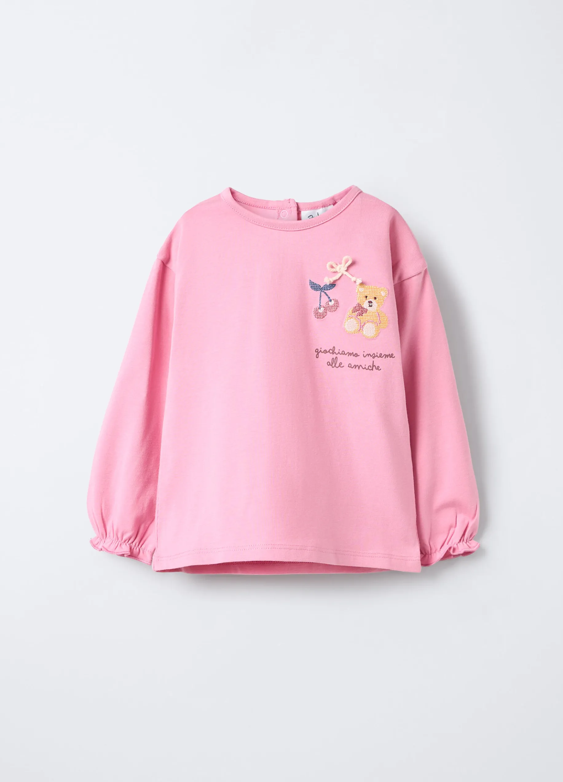T-shirt in jersey di cotone stretch bimba