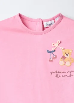T-shirt in jersey di cotone stretch bimba