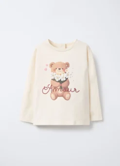 T-shirt in jersey di cotone stretch bimba