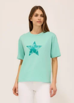 T-shirt in jersey di puro cotone donna
