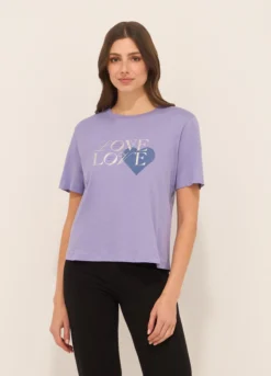 T-shirt in jersey di puro cotone donna