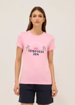 T-shirt in jersey di puro cotone donna