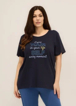 T-shirt in jersey di puro cotone donna curvy