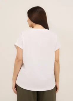 T-shirt in jersey di puro cotone donna curvy