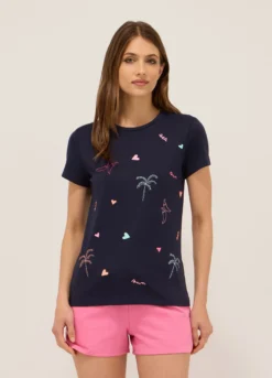 T-shirt in jersey di puro cotone donna