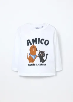 T-shirt in jersey di puro cotone neonato