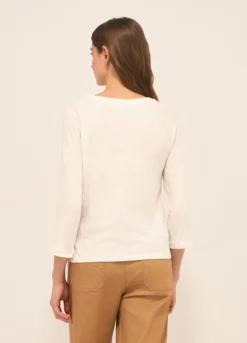 T-shirt in jersey slub di puro cotone donna