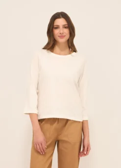 T-shirt in jersey slub di puro cotone donna
