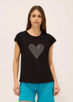 T-shirt in jersey slub di puro cotone donna