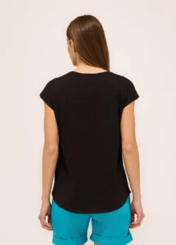 T-shirt in jersey slub di puro cotone donna