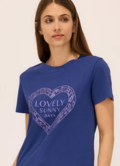 T-shirt in jersey slub di puro cotone donna