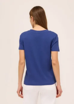 T-shirt in jersey slub di puro cotone donna