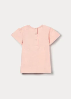 T-shirt in jersey slub di puro cotone neonata