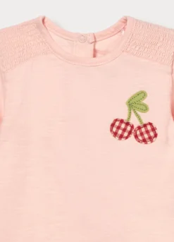 T-shirt in jersey slub di puro cotone neonata